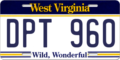 WV license plate DPT960