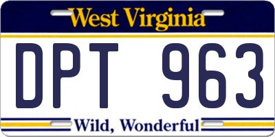 WV license plate DPT963