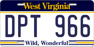 WV license plate DPT966