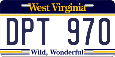 WV license plate DPT970