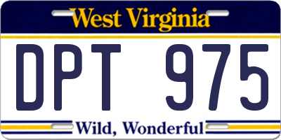 WV license plate DPT975