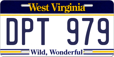 WV license plate DPT979