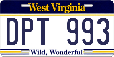 WV license plate DPT993