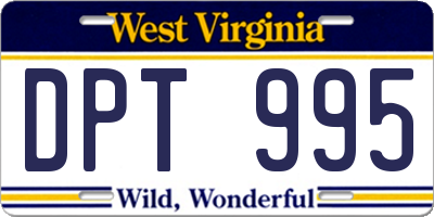 WV license plate DPT995