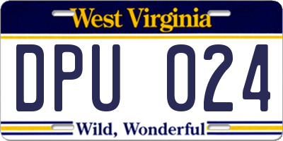 WV license plate DPU024