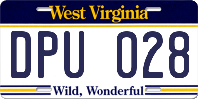 WV license plate DPU028