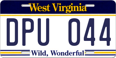 WV license plate DPU044
