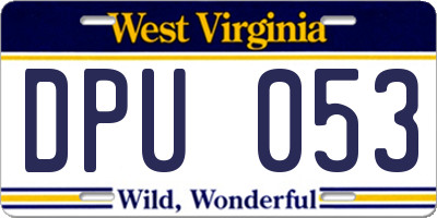WV license plate DPU053