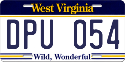 WV license plate DPU054