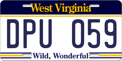 WV license plate DPU059