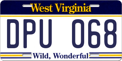 WV license plate DPU068