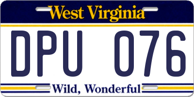 WV license plate DPU076