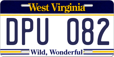 WV license plate DPU082