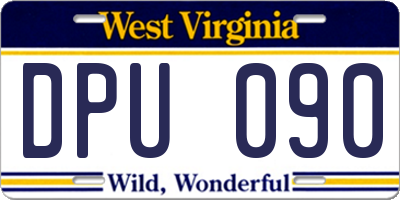WV license plate DPU090
