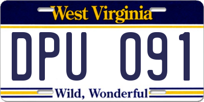 WV license plate DPU091