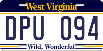 WV license plate DPU094