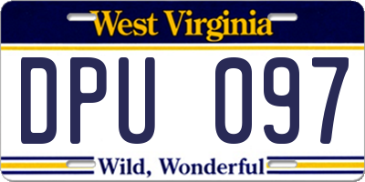 WV license plate DPU097