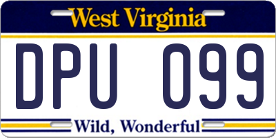 WV license plate DPU099
