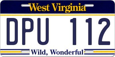 WV license plate DPU112