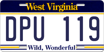 WV license plate DPU119