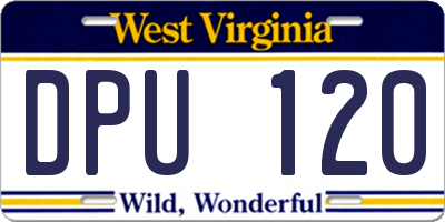 WV license plate DPU120