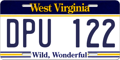 WV license plate DPU122