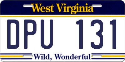 WV license plate DPU131