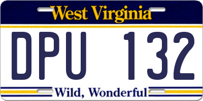 WV license plate DPU132