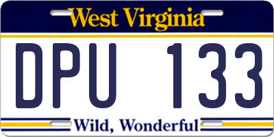 WV license plate DPU133