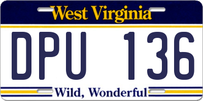 WV license plate DPU136