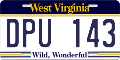 WV license plate DPU143