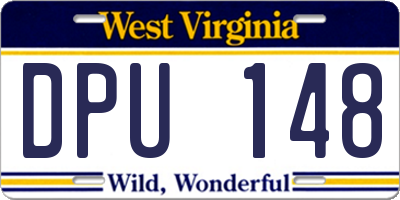 WV license plate DPU148