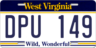 WV license plate DPU149