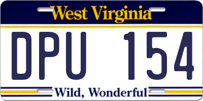 WV license plate DPU154