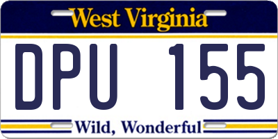 WV license plate DPU155