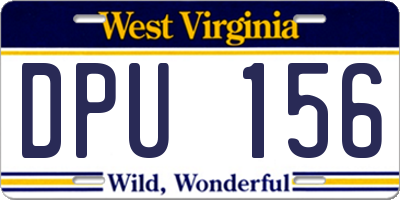 WV license plate DPU156