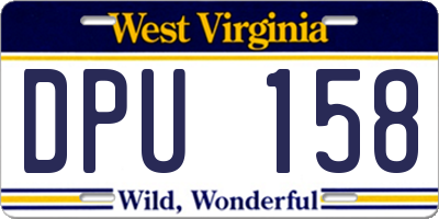 WV license plate DPU158