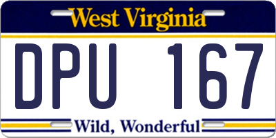 WV license plate DPU167