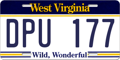 WV license plate DPU177