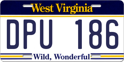 WV license plate DPU186