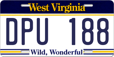 WV license plate DPU188