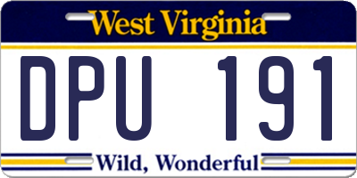 WV license plate DPU191