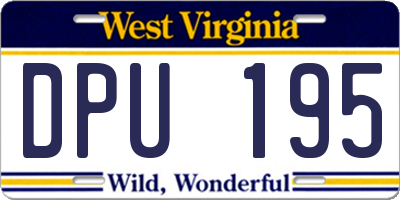 WV license plate DPU195