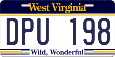WV license plate DPU198