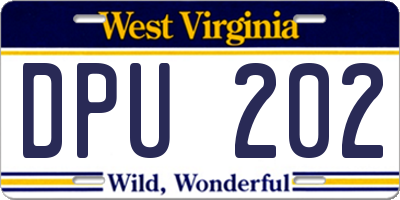 WV license plate DPU202