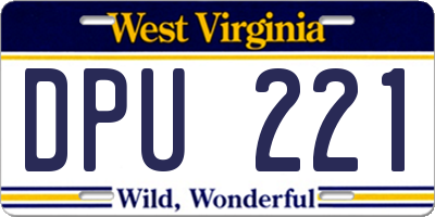 WV license plate DPU221
