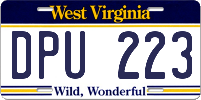 WV license plate DPU223