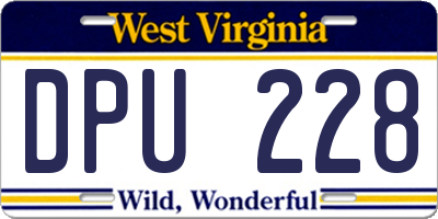 WV license plate DPU228