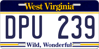 WV license plate DPU239