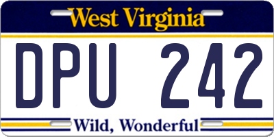 WV license plate DPU242